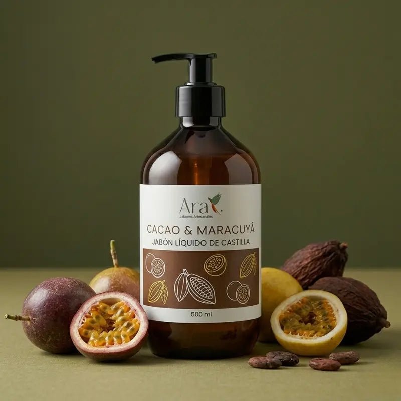 Jabón Líquido de Castilla | Cacao & Maracuyá 500ml - Ara Jabones