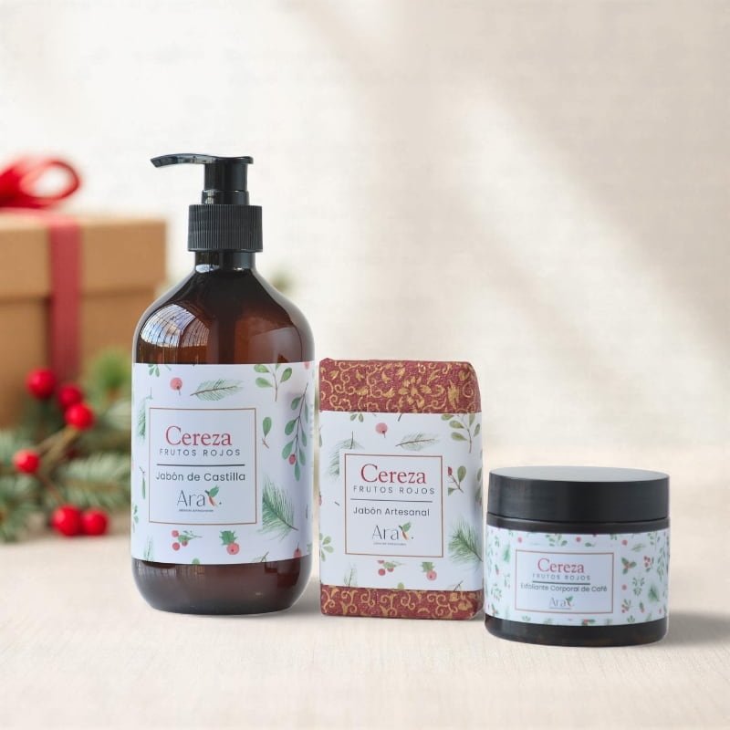 Kit de Regalo Gourmet Navidad | Cereza - Frutos Rojos - Ara Jabones