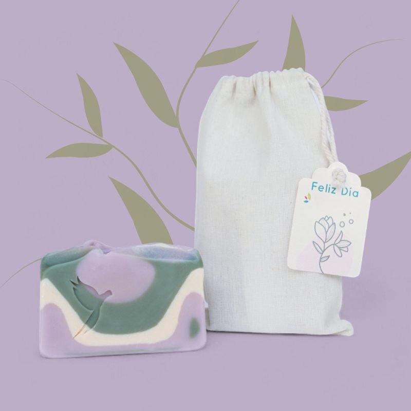 Set Jabón Artesanal & Bolsito Algodón | Detalles empresariales para el día de la mujer - Ara Jabones