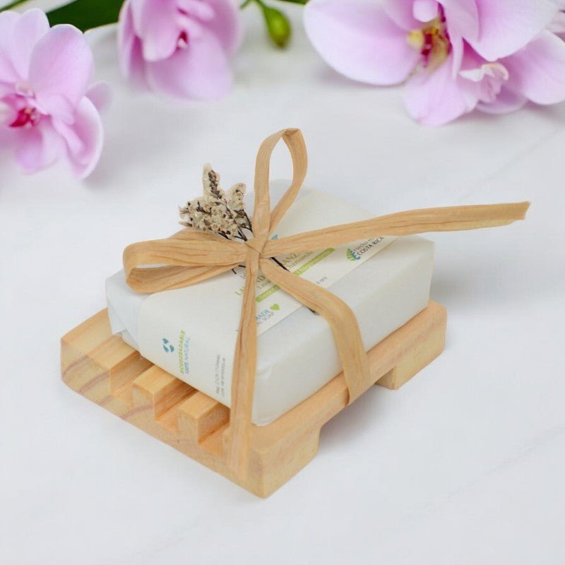 Set Jabón Artesanal & Jabonera de madera | Detalles empresariales para el día de la mujer - Ara Jabones