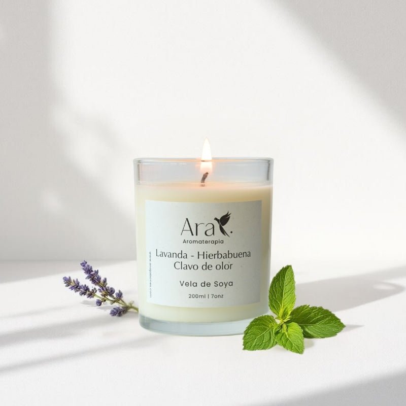 Vela Aromática Serenidad | Vela de soja con Aromaterapia - Ara Jabones