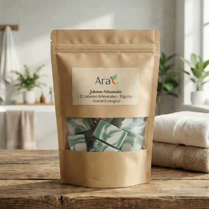 Jabón artesanal 30g |Amenities Hotel Ecologicos | 25 unidades - Ara Jabones
