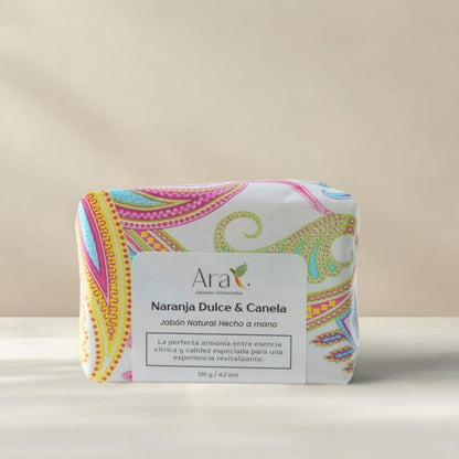 Jabón Artesanal de Naranja Dulce y Canela - Ara Jabones