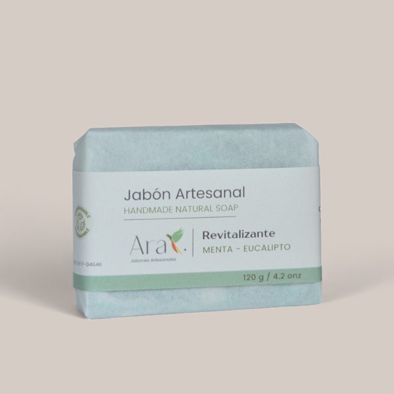 Jabón de Menta y Eucalipto Artesanal - Ara Jabones