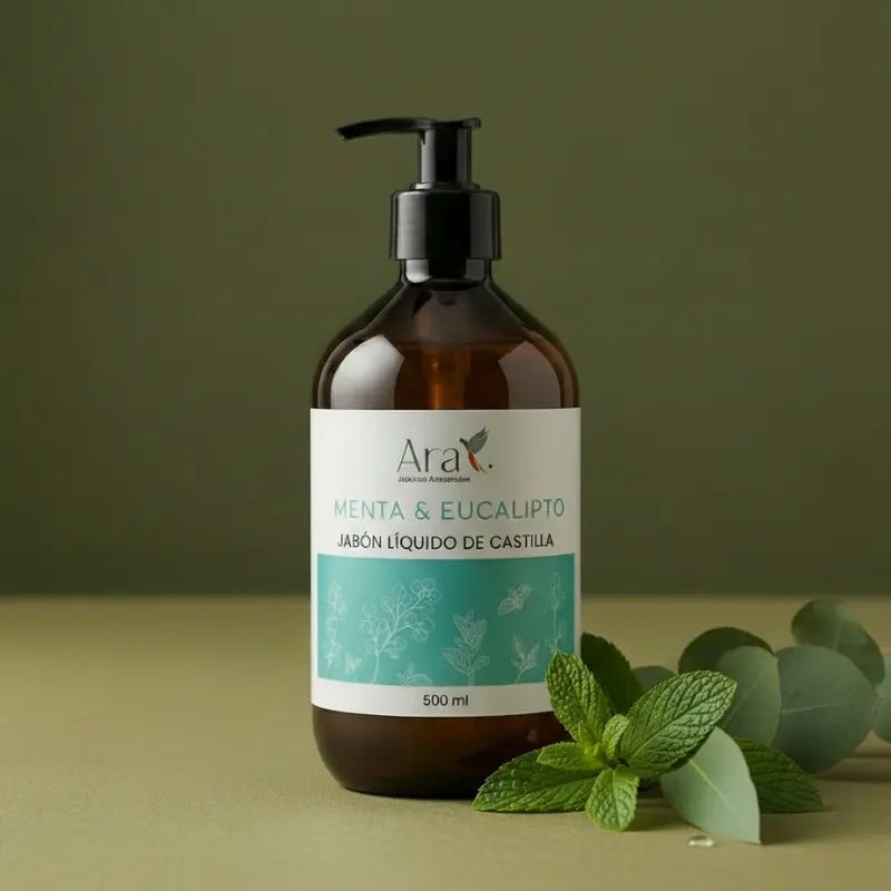 Jabón Líquido de Castilla | Menta y Eucalipto | 500ml - Ara Jabones