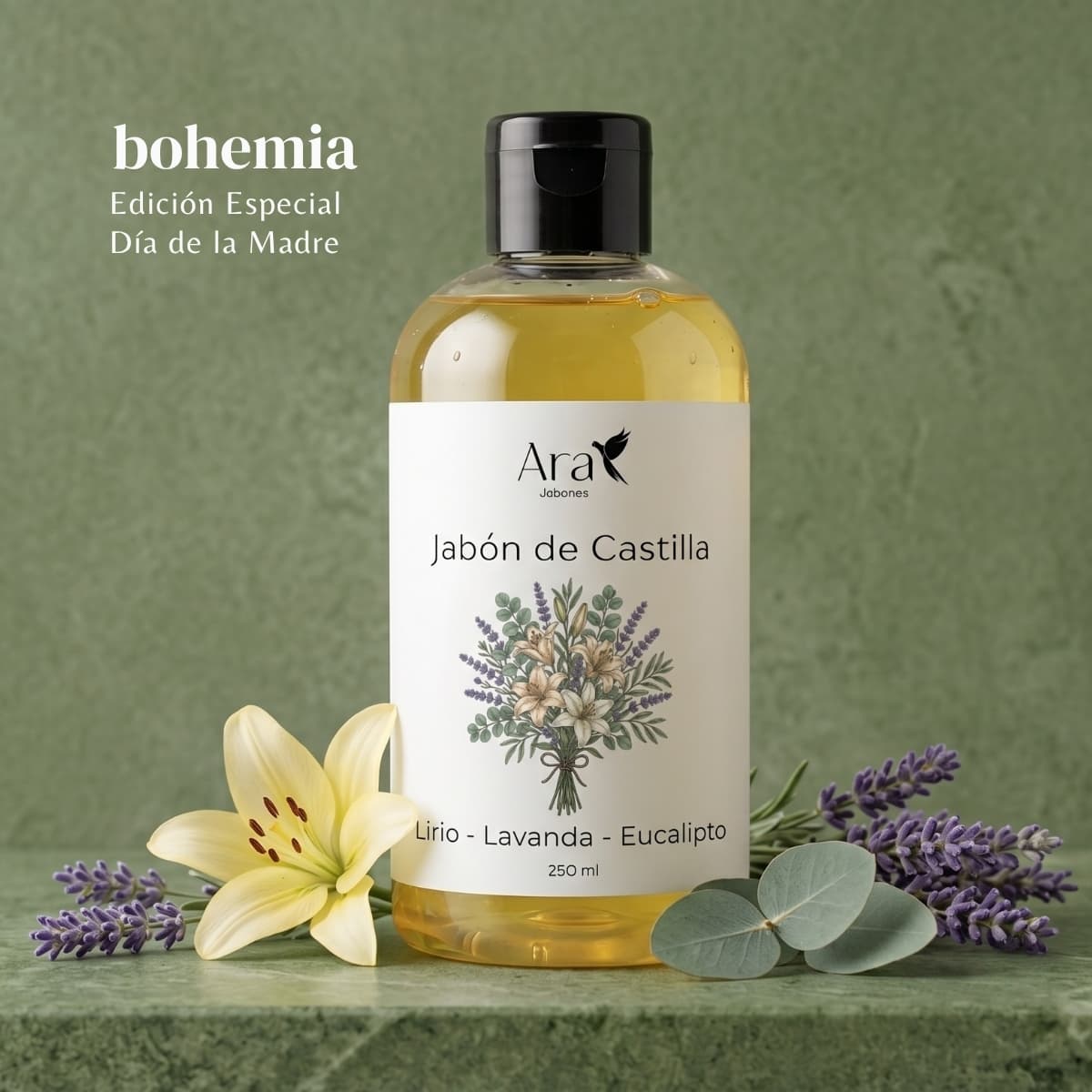 Jabón castilla 250ml | Bohemia | Ara Jabones
