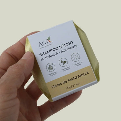 Shampoo en Barra de Manzanilla |Aclarante Natural y Brillo Radiante - Ara Jabones