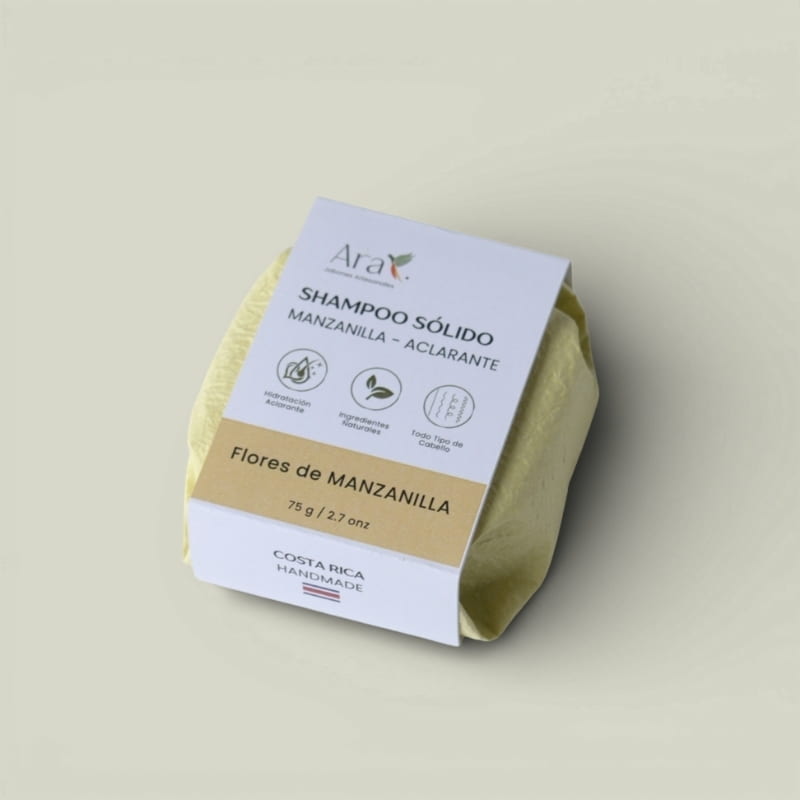Shampoo en Barra de Manzanilla |Aclarante Natural y Brillo Radiante - Ara Jabones