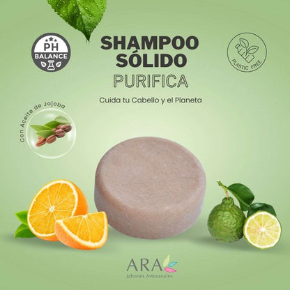 Shampoo en Barra Purifica | Cabello Graso - Ara Jabones