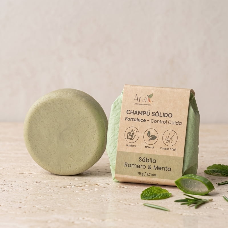 Shampoo sólido Control Caída | Fortalece Romero - Ara Jabones